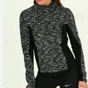Nike Women's Black and Gray Cowl Neck Sweater